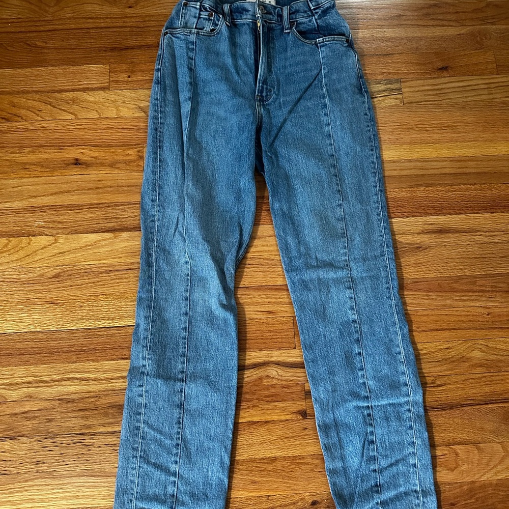 Abercrombie & Fitch Curved Love Blue Straight Jeans